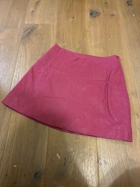 Free People Hot Pink Faux-Leather Mini Skirt